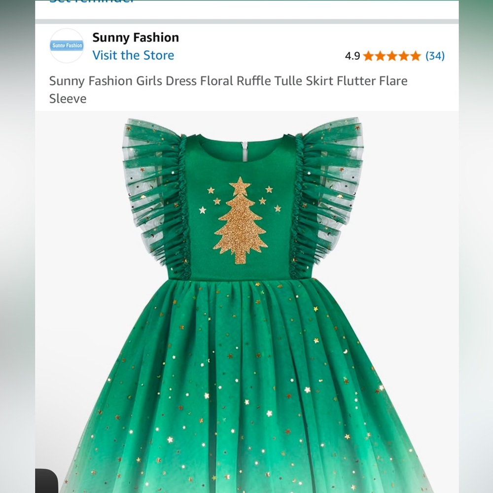 Sunny Fashion Girls Dress Floral Ruffle Tulle Skirt Flutter Flare Sleeve